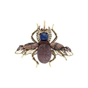 IRADJ MOINI Large Beetle Insect Bug Brooch Pin Vintage Handmade Designer Jewelry